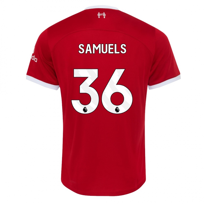 Kinder Kerron Samuels #36 Rot Heimtrikot Trikot 2023/24 T-Shirt