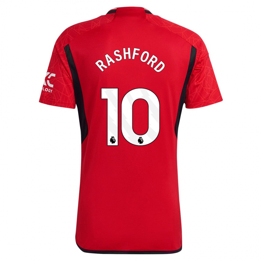 Kinder Marcus Rashford #10 Rot Heimtrikot Trikot 2023/24 T-Shirt