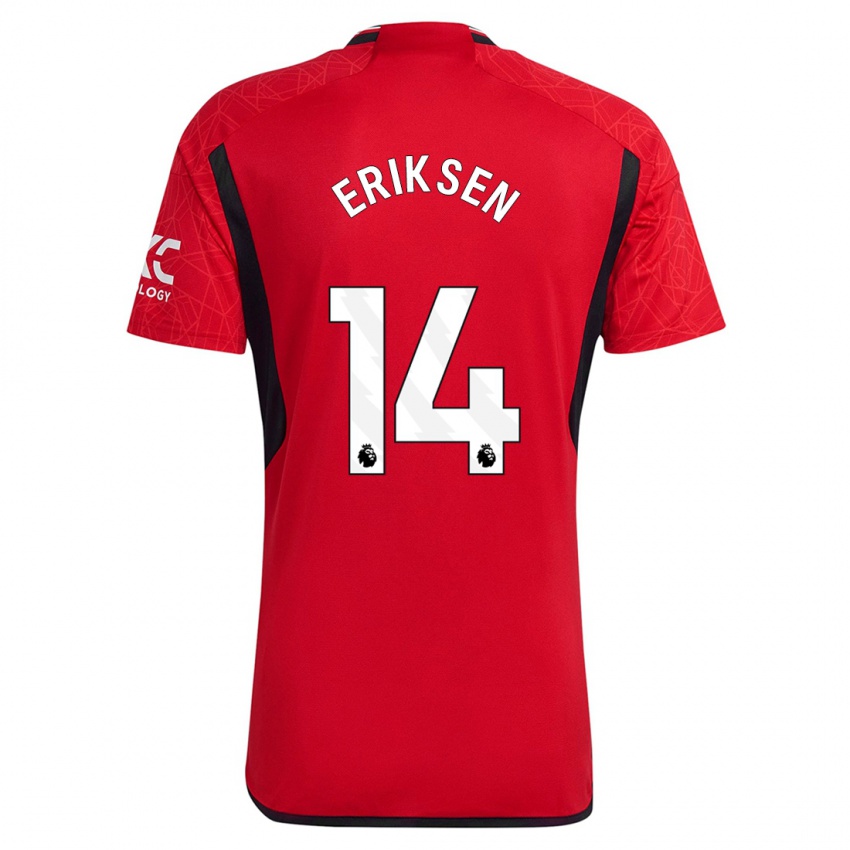 Kinder Christian Eriksen #14 Rot Heimtrikot Trikot 2023/24 T-Shirt