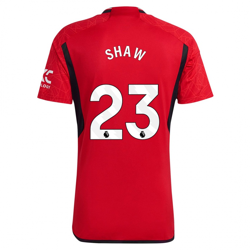 Kinder Luke Shaw #23 Rot Heimtrikot Trikot 2023/24 T-Shirt