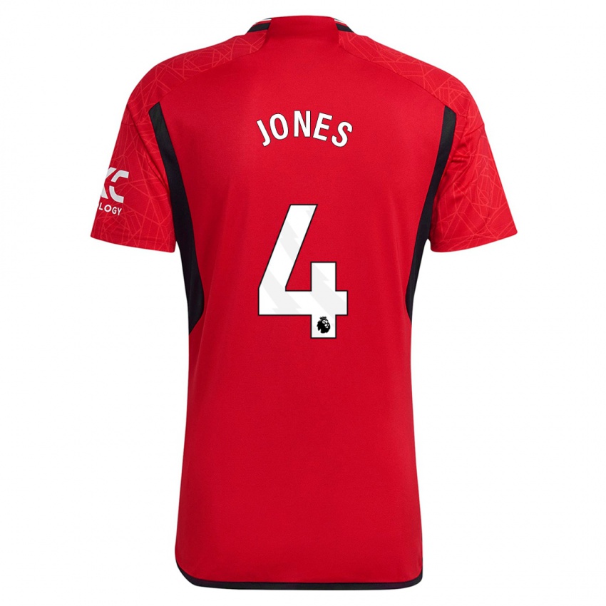 Kinder Phil Jones #4 Rot Heimtrikot Trikot 2023/24 T-Shirt