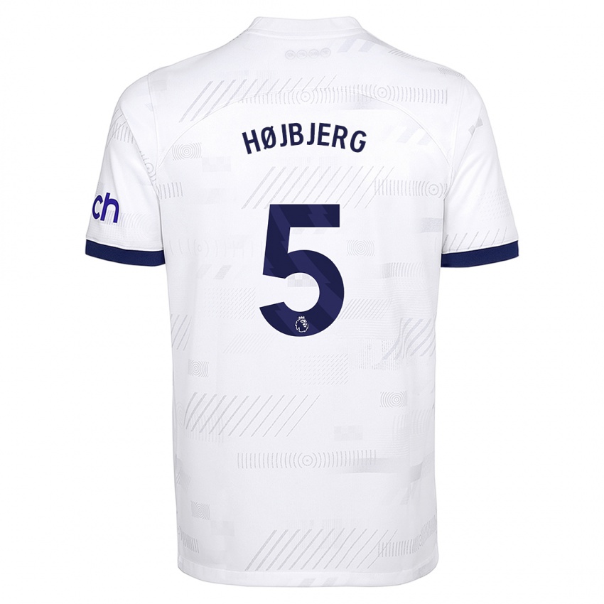 Kinder Pierre Emile Hojbjerg #5 Weiß Heimtrikot Trikot 2023/24 T-Shirt