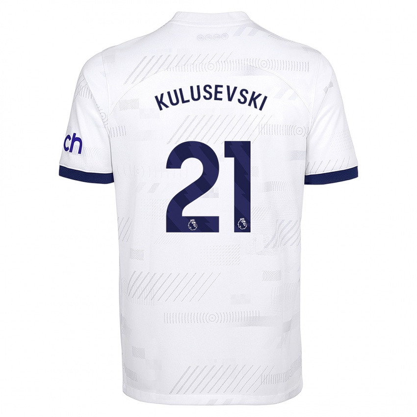 Kinder Dejan Kulusevski #21 Weiß Heimtrikot Trikot 2023/24 T-Shirt