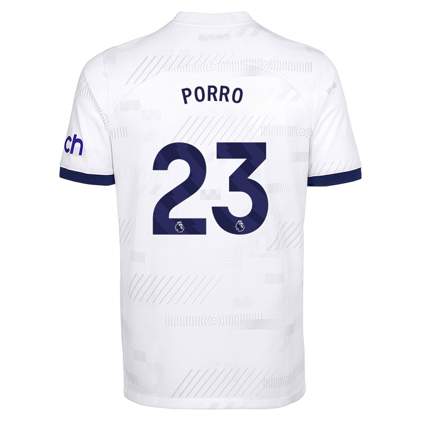 Kinder Pedro Porro #23 Weiß Heimtrikot Trikot 2023/24 T-Shirt