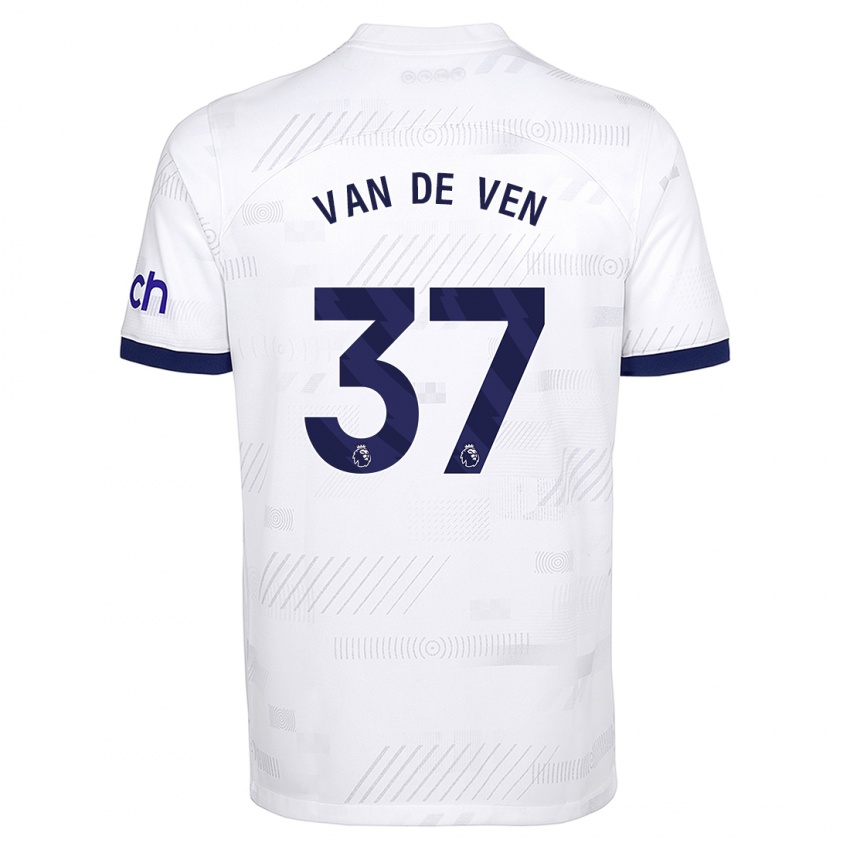 Kinder Micky Van De Ven #37 Weiß Heimtrikot Trikot 2023/24 T-Shirt