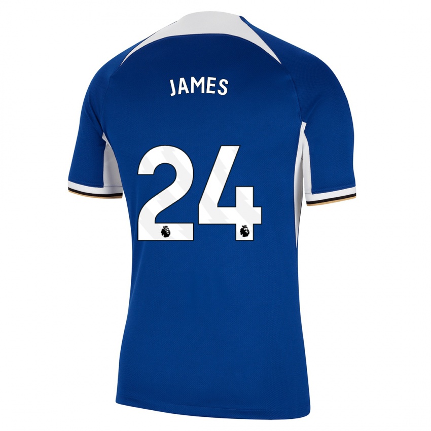 Kinder Reece James #24 Blau Heimtrikot Trikot 2023/24 T-Shirt