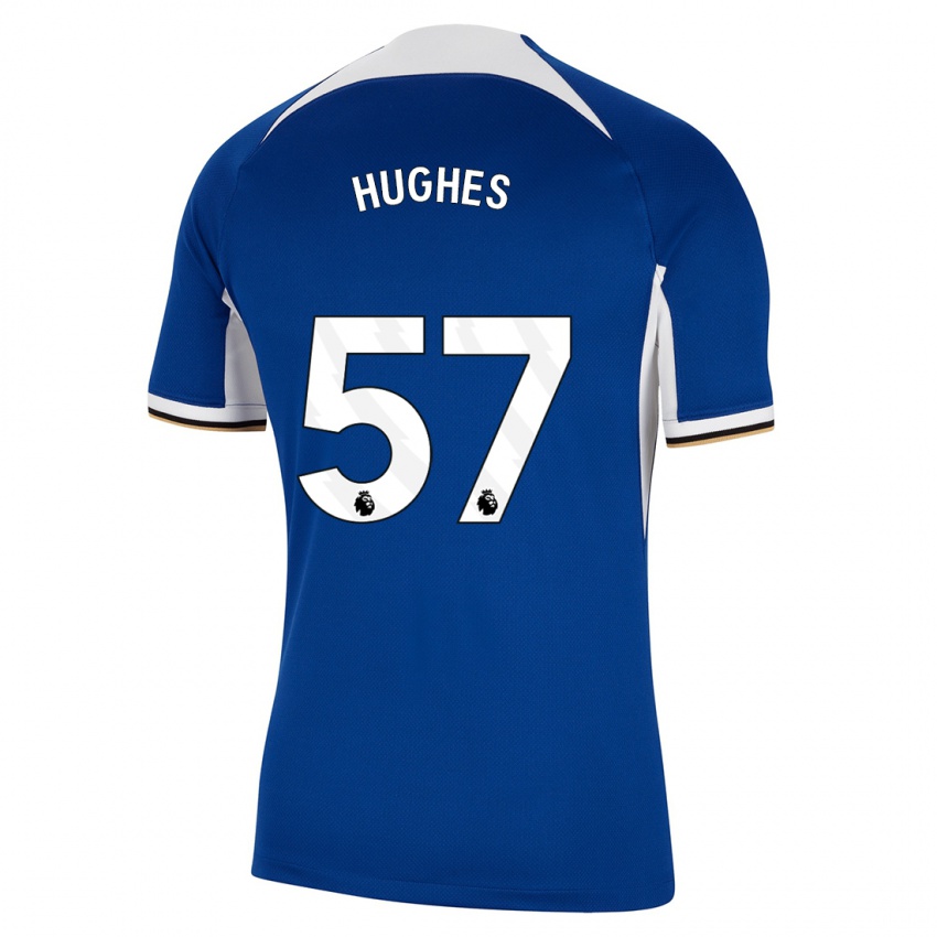 Kinder Brodi Hughes #57 Blau Heimtrikot Trikot 2023/24 T-Shirt