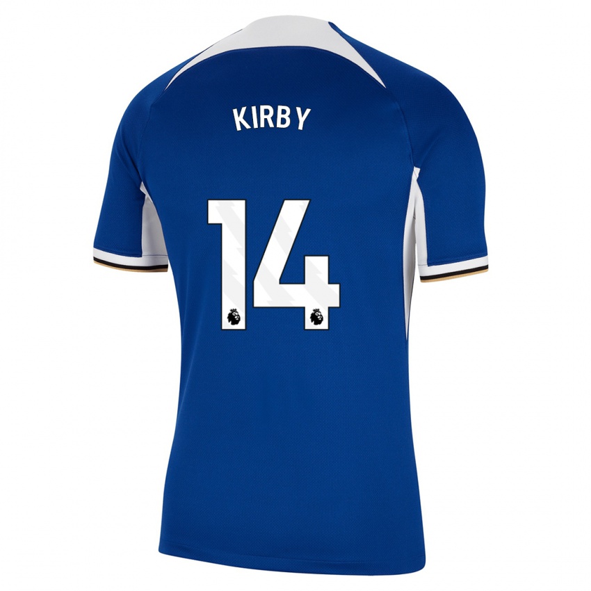 Kinder Fran Kirby #14 Blau Heimtrikot Trikot 2023/24 T-Shirt