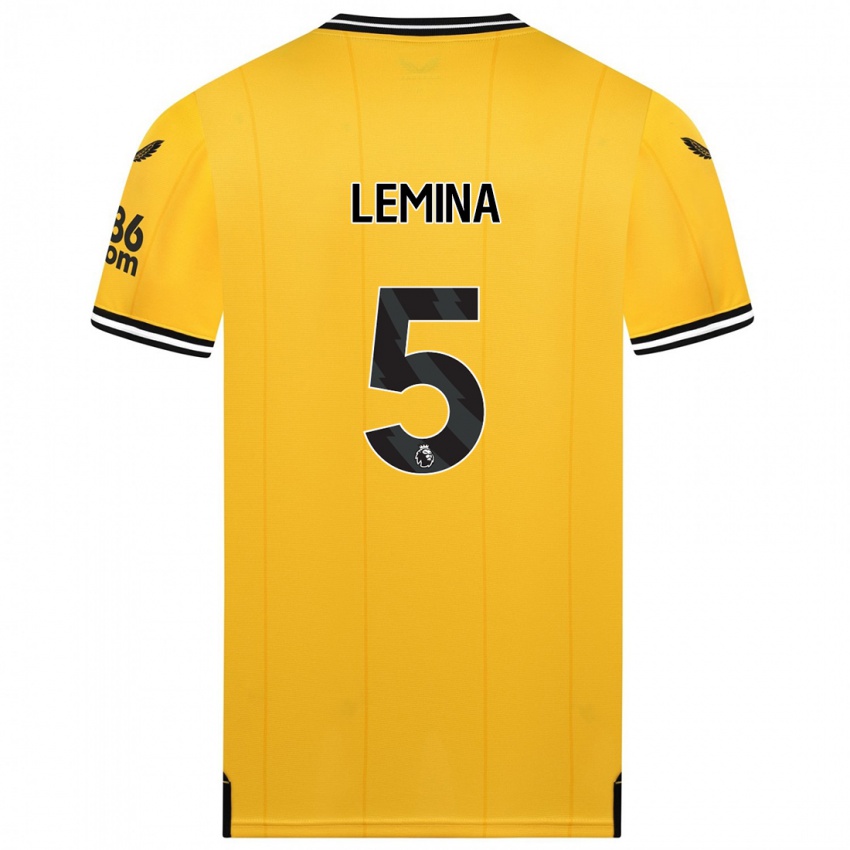 Kinder Mario Lemina #5 Gelb Heimtrikot Trikot 2023/24 T-Shirt
