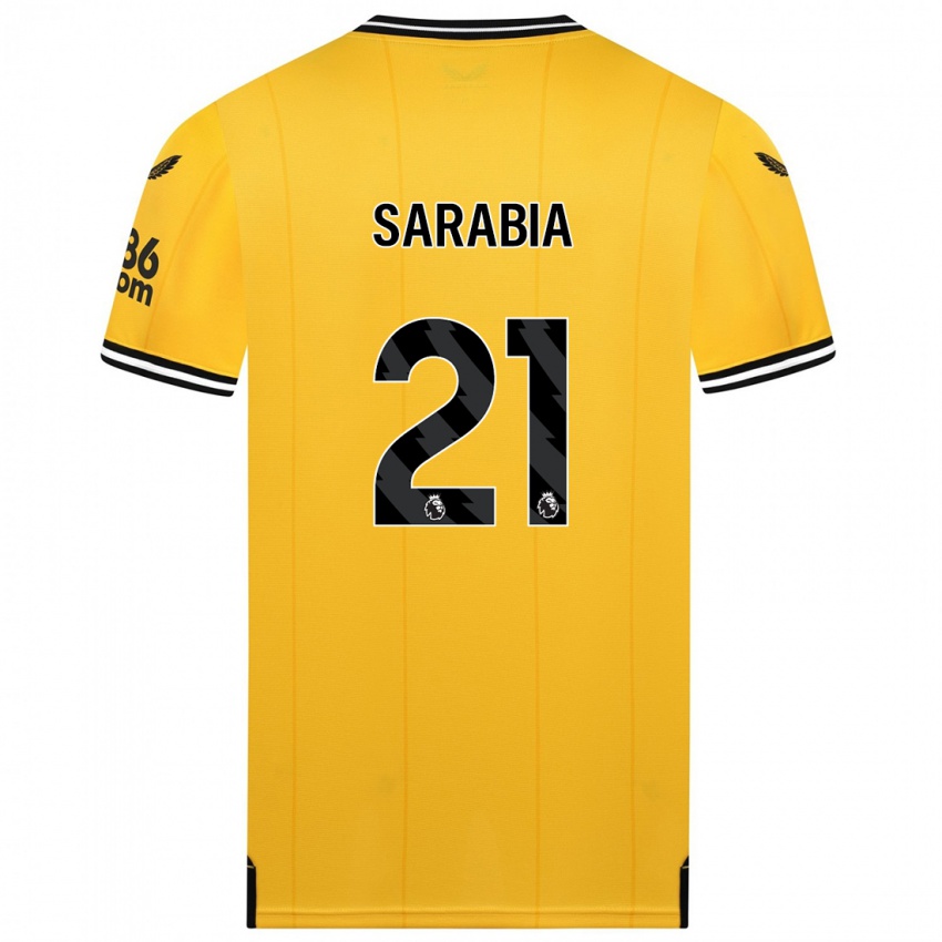 Kinder Pablo Sarabia #21 Gelb Heimtrikot Trikot 2023/24 T-Shirt