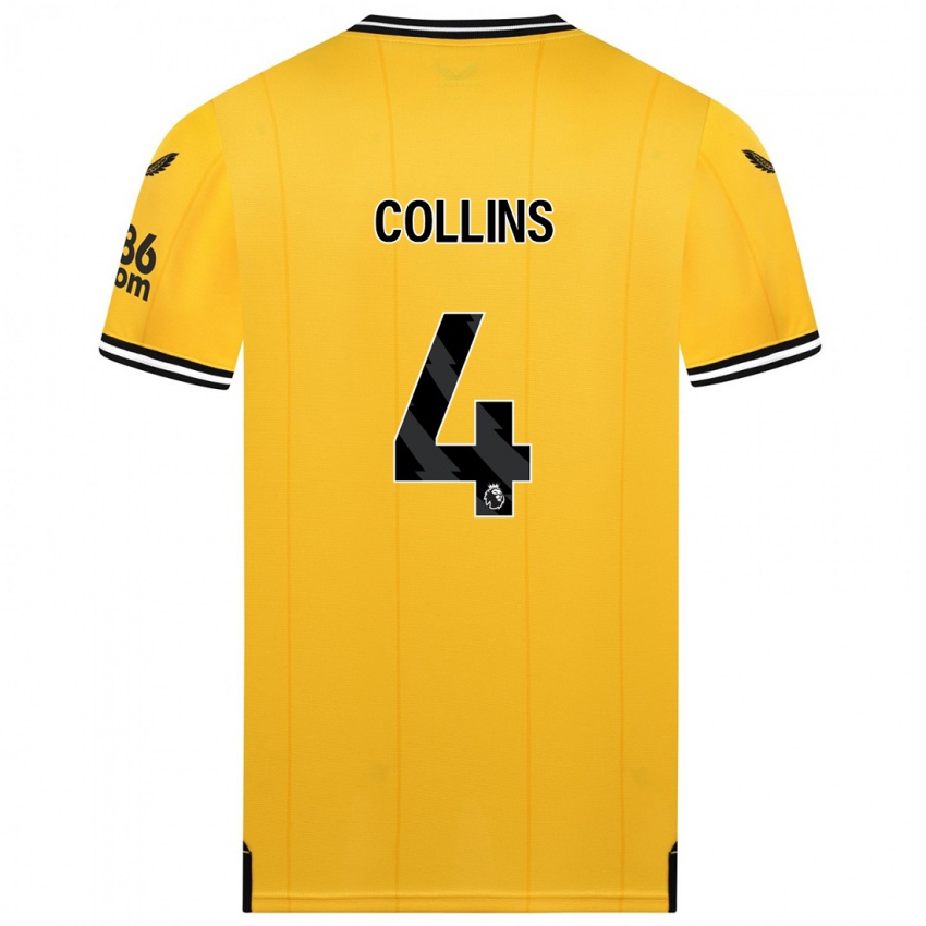 Kinder Nathan Collins #4 Gelb Heimtrikot Trikot 2023/24 T-Shirt