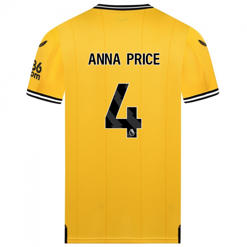 Kinder Anna Price #4 Gelb Heimtrikot Trikot 2023/24 T-Shirt