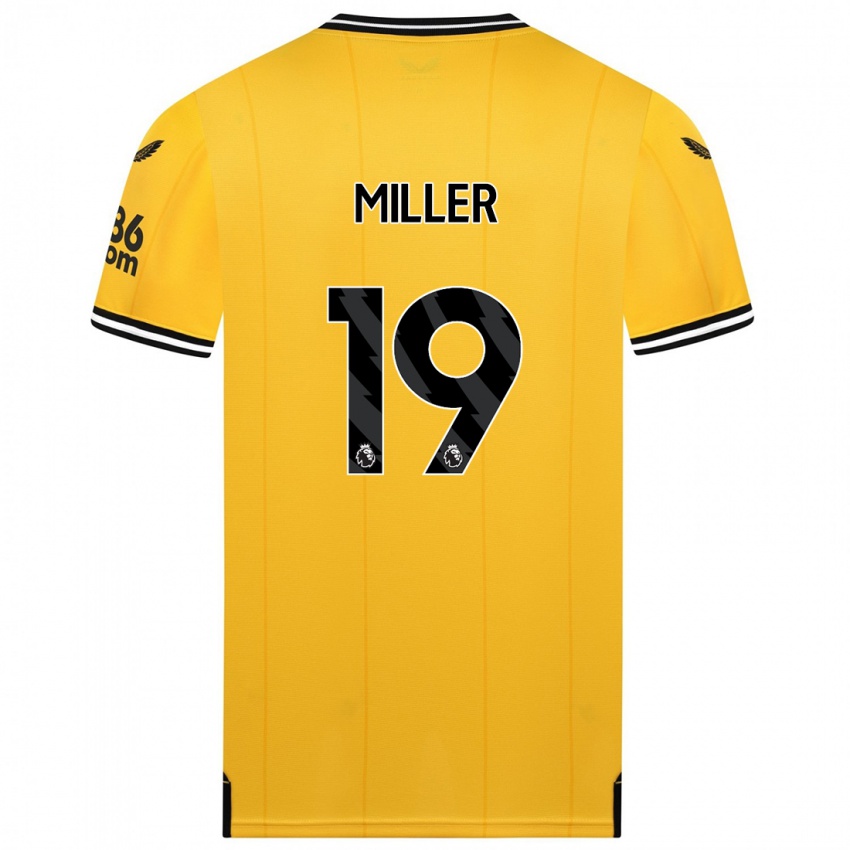 Kinder Ali Miller #19 Gelb Heimtrikot Trikot 2023/24 T-Shirt
