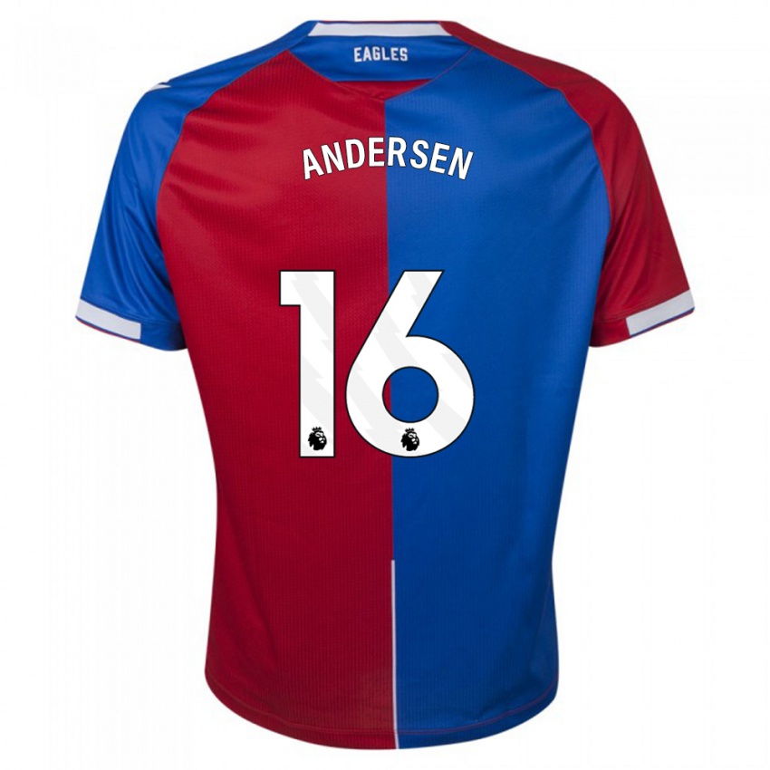 Kinder Joachim Andersen #16 Rot Blau Heimtrikot Trikot 2023/24 T-Shirt