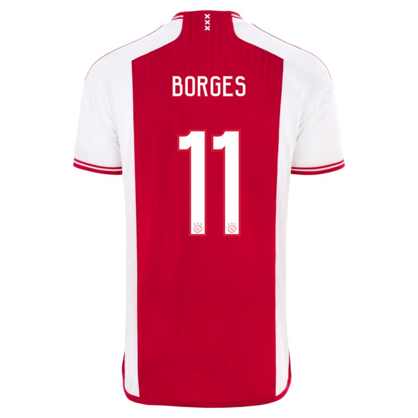 Kinder Carlos Borges #11 Rot-Weiss Heimtrikot Trikot 2023/24 T-Shirt