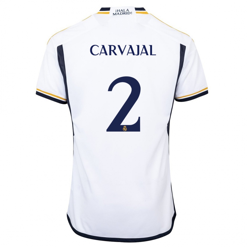 Kinder Daniel Carvajal #2 Weiß Heimtrikot Trikot 2023/24 T-Shirt