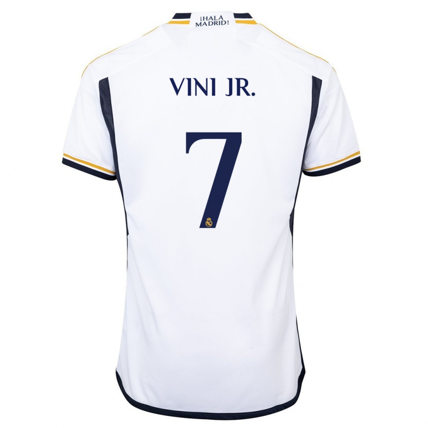 Kinder Vinicius Junior #7 Weiß Heimtrikot Trikot 2023/24 T-Shirt