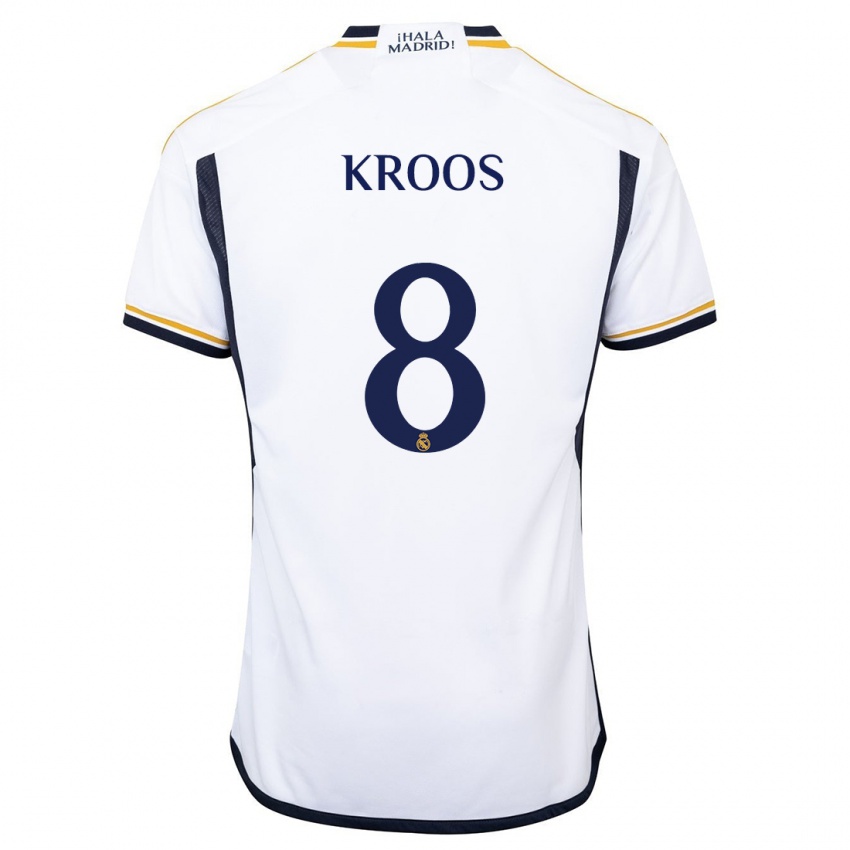 Kinder Toni Kroos #8 Weiß Heimtrikot Trikot 2023/24 T-Shirt