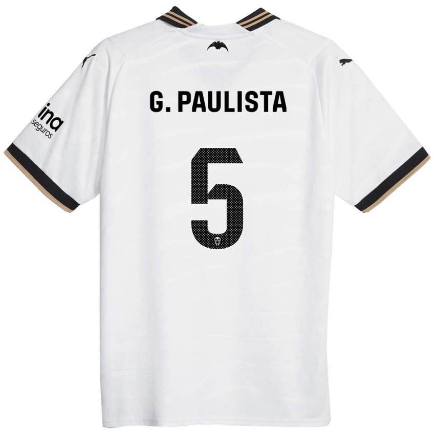 Kinder Gabriel Paulista #5 Weiß Heimtrikot Trikot 2023/24 T-Shirt