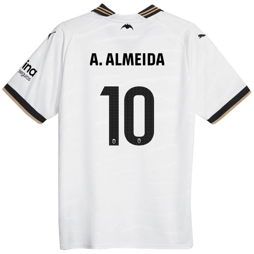 Kinder André Almeida #10 Weiß Heimtrikot Trikot 2023/24 T-Shirt