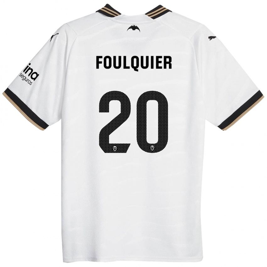 Kinder Dimitri Foulquier #20 Weiß Heimtrikot Trikot 2023/24 T-Shirt