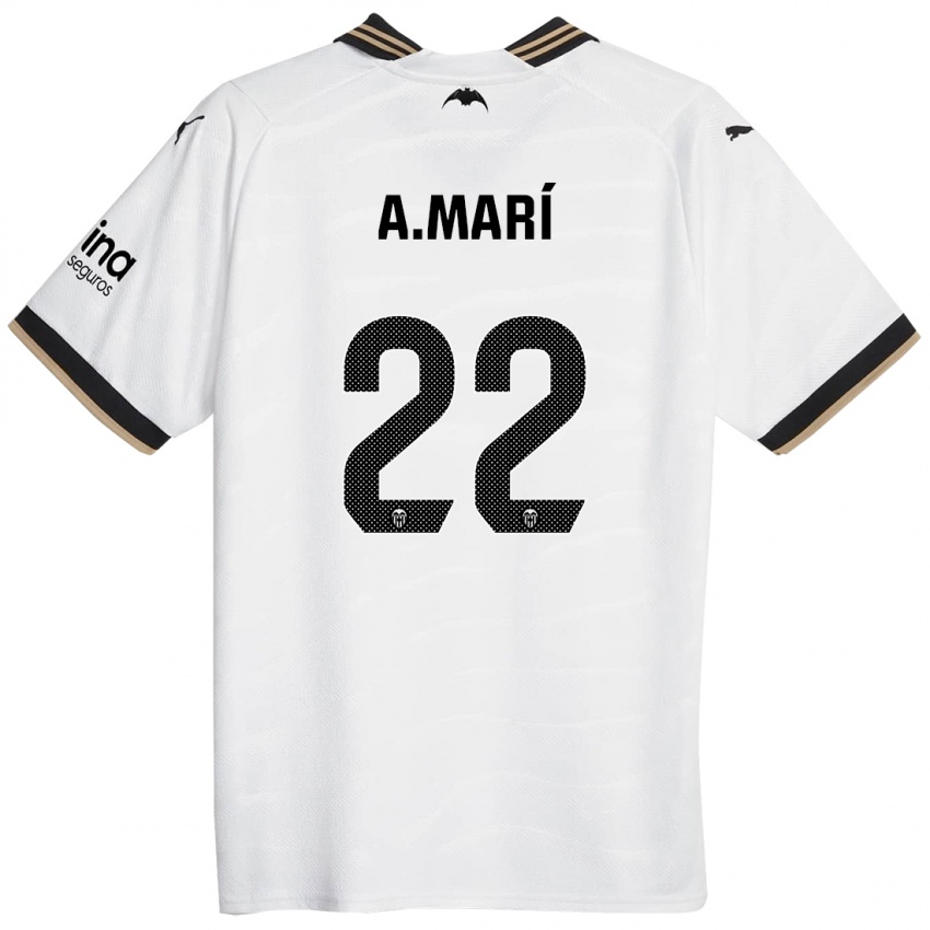 Kinder Alberto Marí #22 Weiß Heimtrikot Trikot 2023/24 T-Shirt