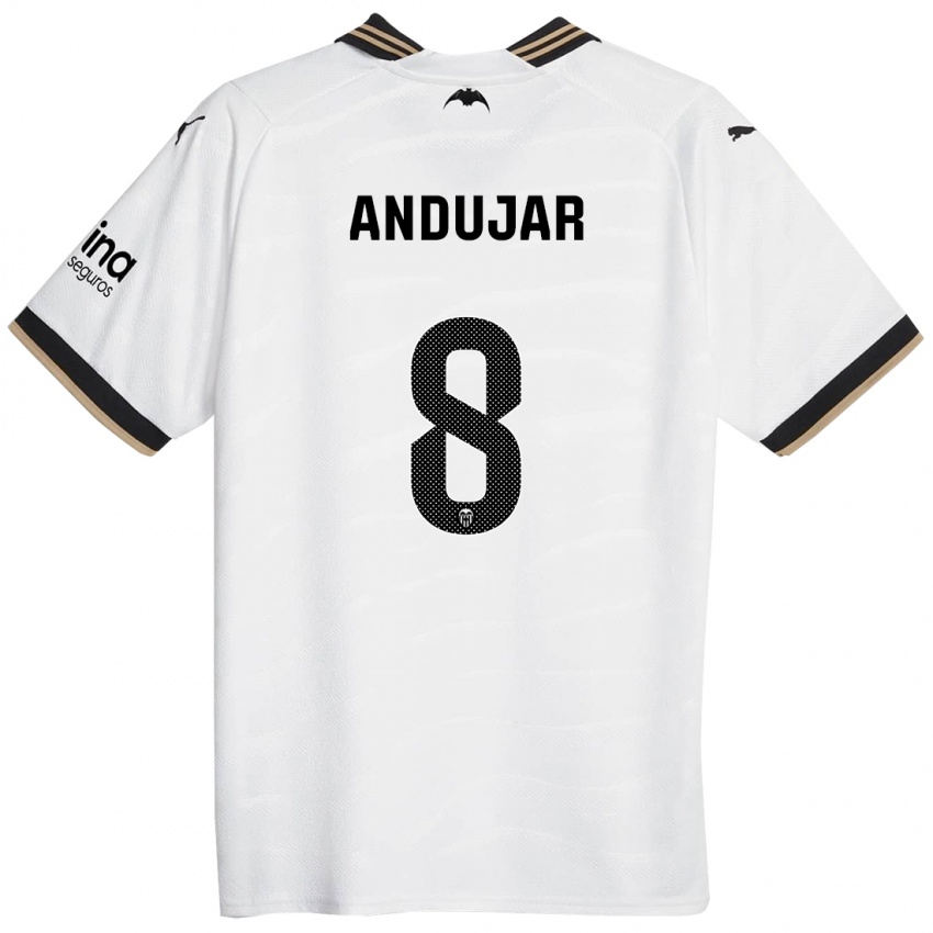 Kinder Candela Andujar #8 Weiß Heimtrikot Trikot 2023/24 T-Shirt
