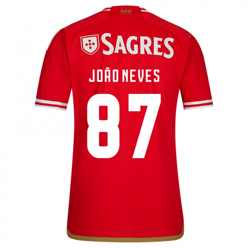 Kinder João Neves #87 Rot Heimtrikot Trikot 2023/24 T-Shirt