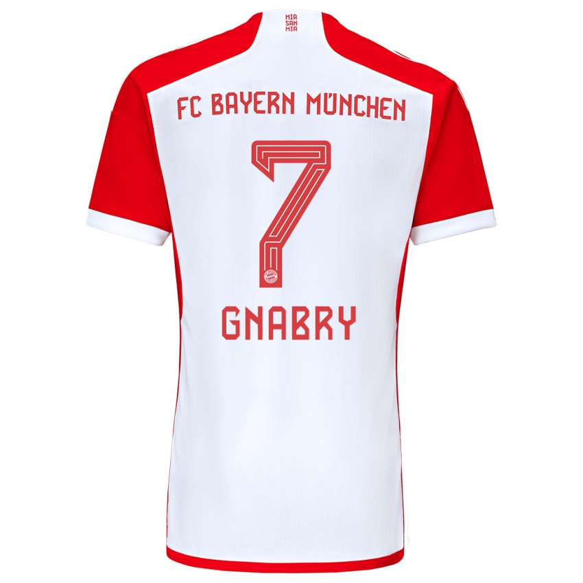 Kinder Serge Gnabry #7 Rot-Weiss Heimtrikot Trikot 2023/24 T-Shirt