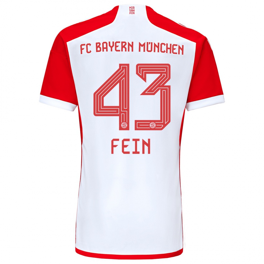 Kinder Adrian Fein #43 Rot-Weiss Heimtrikot Trikot 2023/24 T-Shirt