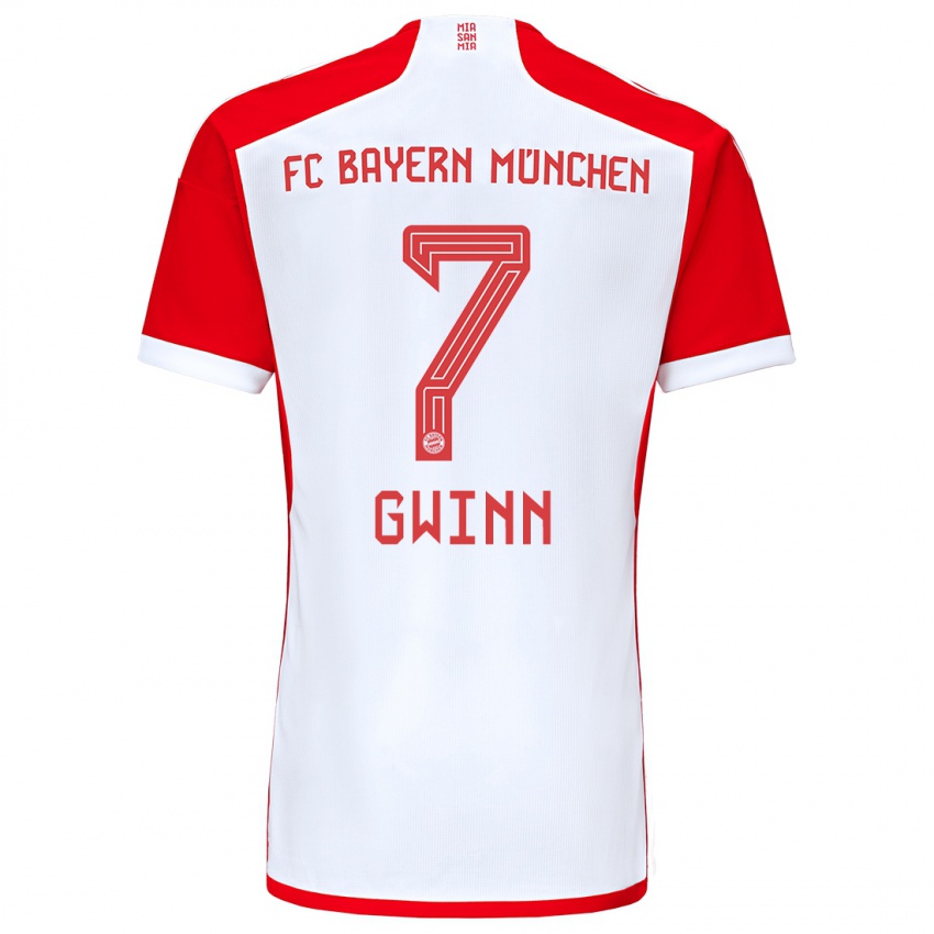 Kinder Giulia Gwinn #7 Rot-Weiss Heimtrikot Trikot 2023/24 T-Shirt