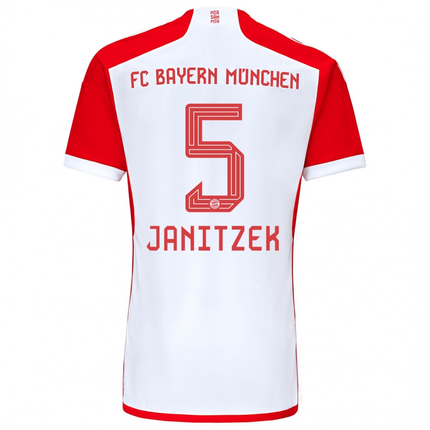 Kinder Justin Janitzek #5 Rot-Weiss Heimtrikot Trikot 2023/24 T-Shirt
