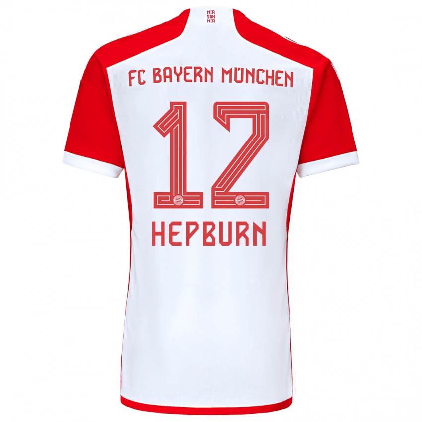Kinder Barry Hepburn #12 Rot-Weiss Heimtrikot Trikot 2023/24 T-Shirt