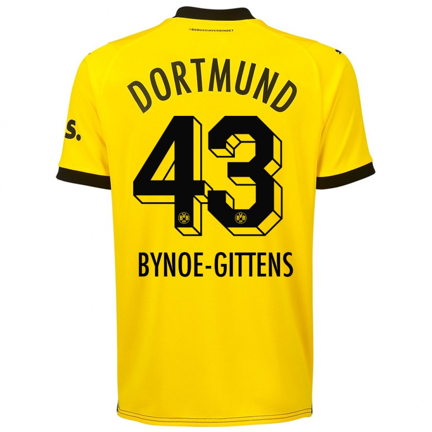 Kinder Jamie Bynoe-Gittens #43 Gelb Heimtrikot Trikot 2023/24 T-Shirt