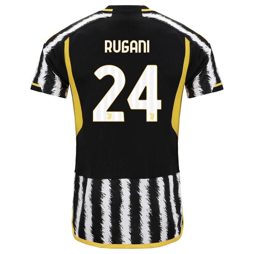 Kinder Daniele Rugani #24 Schwarz-Weiss Heimtrikot Trikot 2023/24 T-Shirt