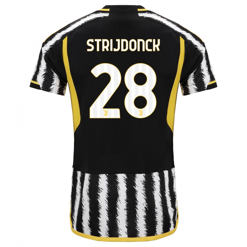Kinder Bayron Strijdonck #28 Schwarz-Weiss Heimtrikot Trikot 2023/24 T-Shirt