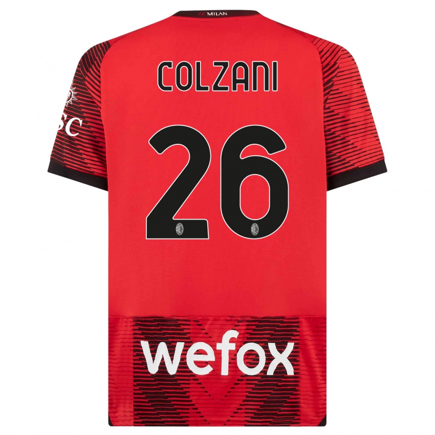 Kinder Edoardo Colzani #26 Rot Schwarz Heimtrikot Trikot 2023/24 T-Shirt