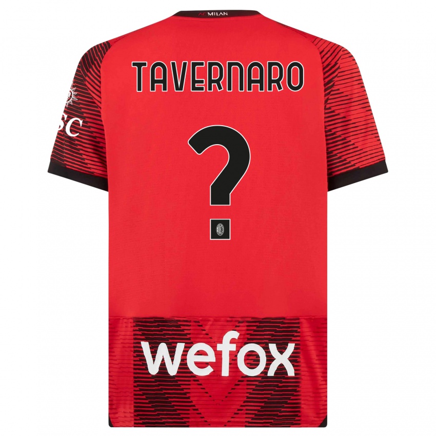 Kinder Federico Tavernaro #0 Rot Schwarz Heimtrikot Trikot 2023/24 T-Shirt
