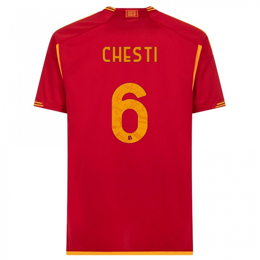 Kinder Francesco Chesti #6 Rot Heimtrikot Trikot 2023/24 T-Shirt