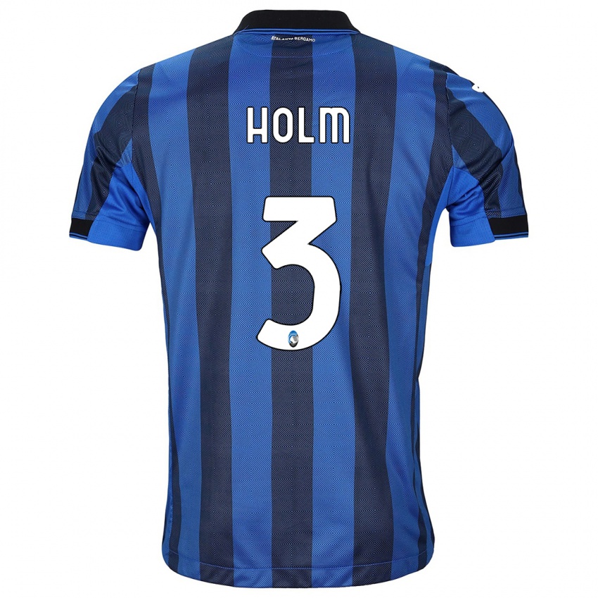 Kinder Emil Holm #3 Schwarz Blau Heimtrikot Trikot 2023/24 T-Shirt
