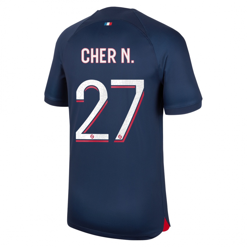 Kinder Cher Ndour #27 Blau Rot Heimtrikot Trikot 2023/24 T-Shirt