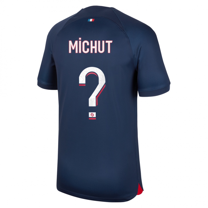 Kinder Etienne Michut #0 Blau Rot Heimtrikot Trikot 2023/24 T-Shirt