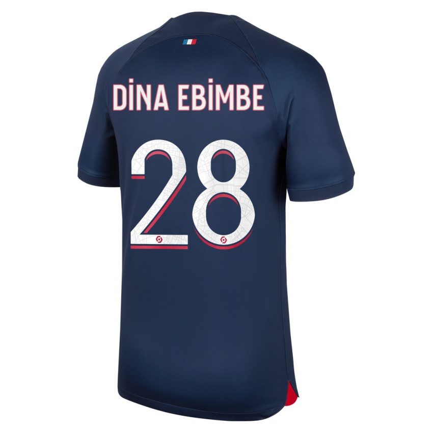 Kinder Eric Junior Dina Ebimbe #28 Blau Rot Heimtrikot Trikot 2023/24 T-Shirt