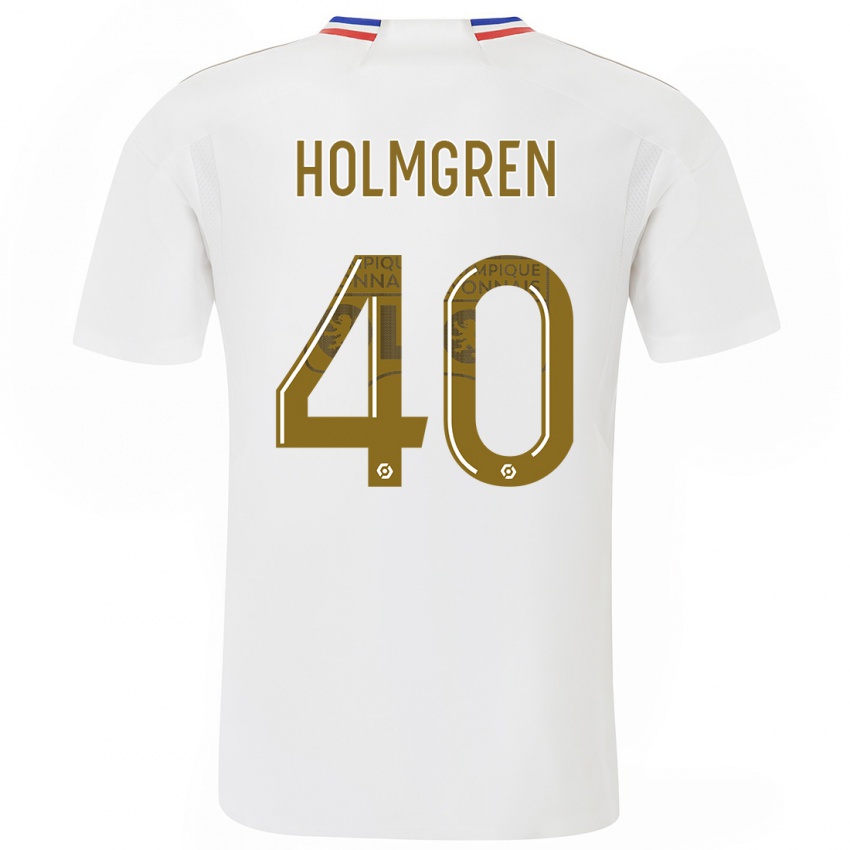 Kinder Emma Holmgren #40 Weiß Heimtrikot Trikot 2023/24 T-Shirt