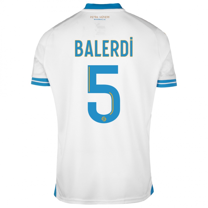 Kinder Leonardo Balerdi #5 Weiß Heimtrikot Trikot 2023/24 T-Shirt
