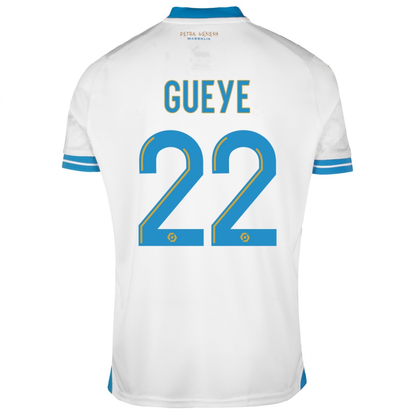 Kinder Pape Gueye #22 Weiß Heimtrikot Trikot 2023/24 T-Shirt