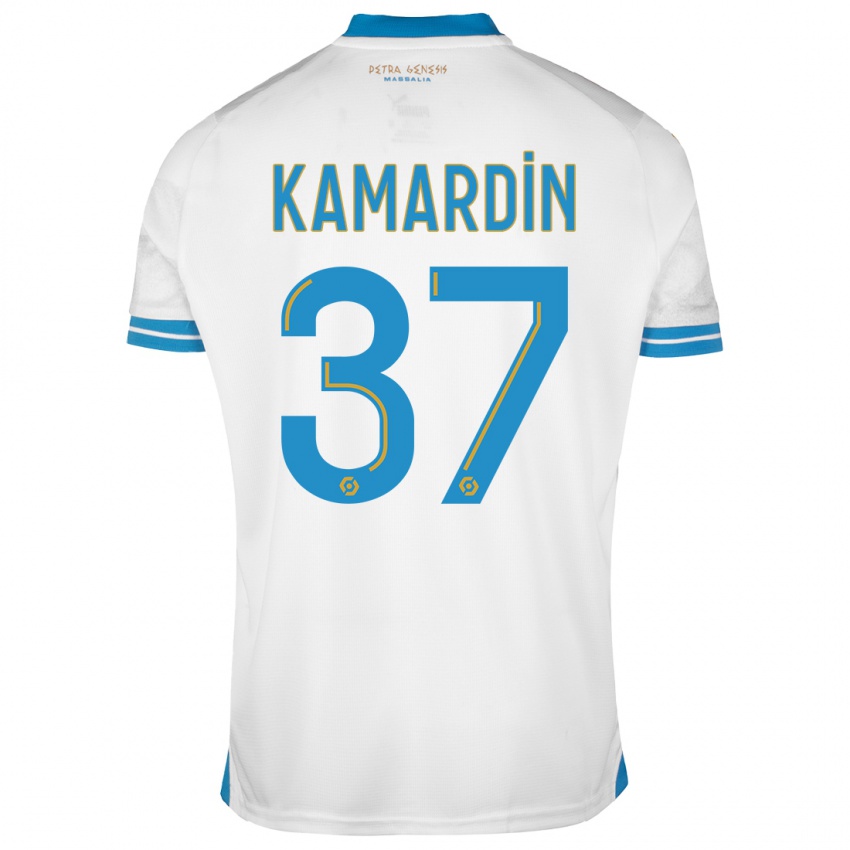 Kinder Aaron Kamardin #37 Weiß Heimtrikot Trikot 2023/24 T-Shirt