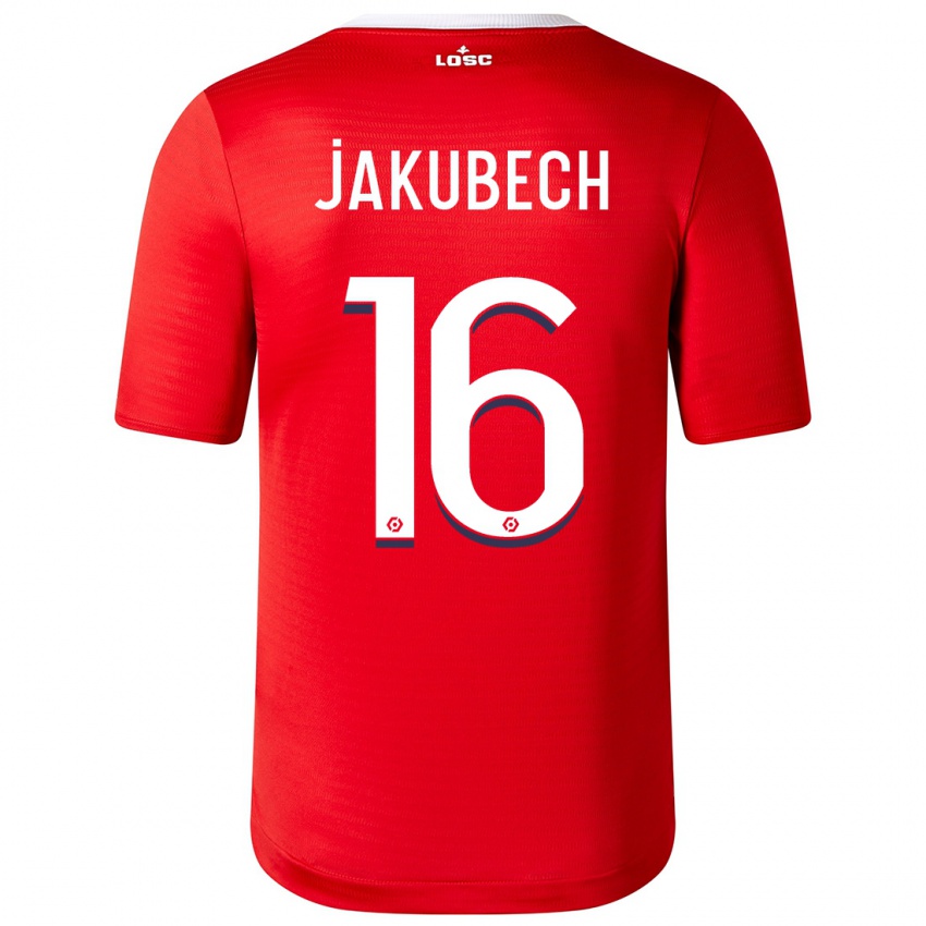 Kinder Adam Jakubech #16 Rot Heimtrikot Trikot 2023/24 T-Shirt