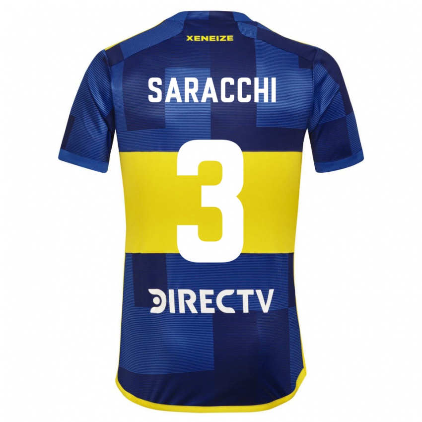 Kinder Marcelo Saracchi #3 Dunkelblau Gelb Heimtrikot Trikot 2023/24 T-Shirt