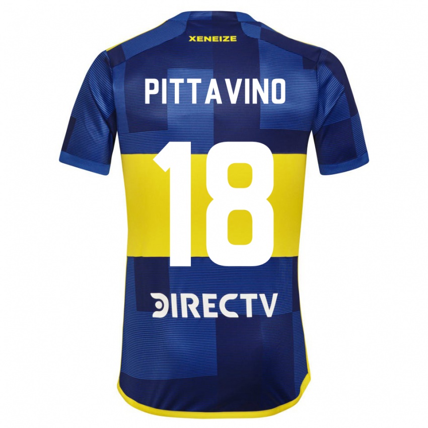 Kinder Rodrigo Pittavino #18 Dunkelblau Gelb Heimtrikot Trikot 2023/24 T-Shirt